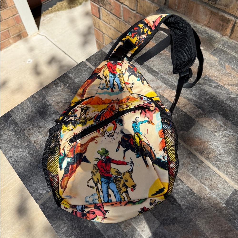 Colorful Cowboy Print Women’s Sling Bag